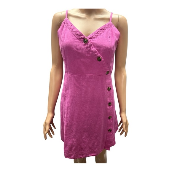 American Eagle - EC - Pink Button-Down Dress Size Large - Picture 1 of 3